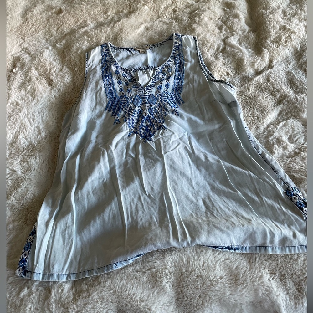 Lucky a brand embroidered tencel top